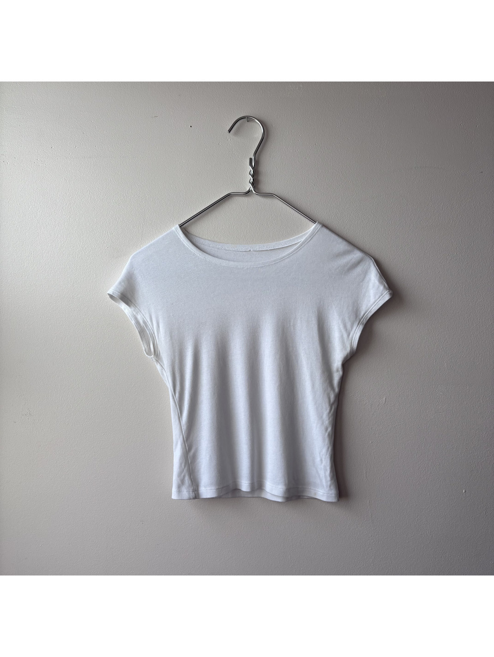 Basic White Short Sleeve Crew Neck T-Shirt
